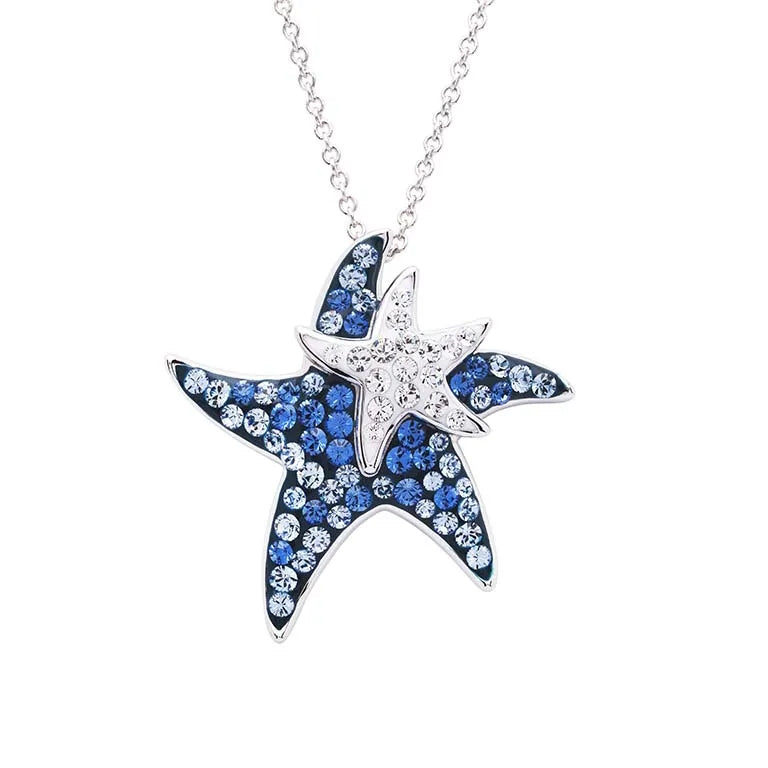 Sterling Silver Duo Starfish Pendant