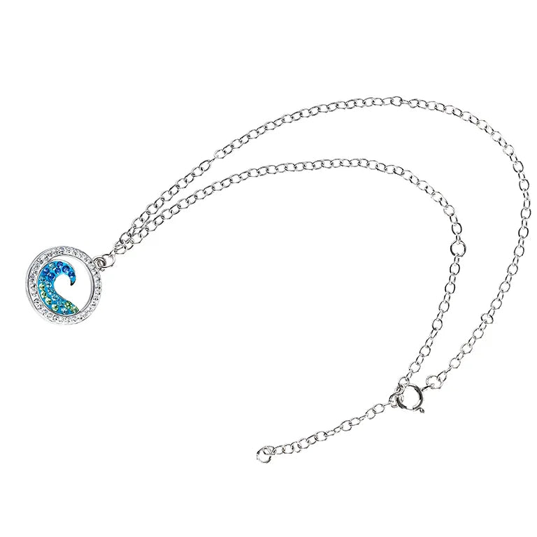 Sterling Silver Crystal Wave Anklet